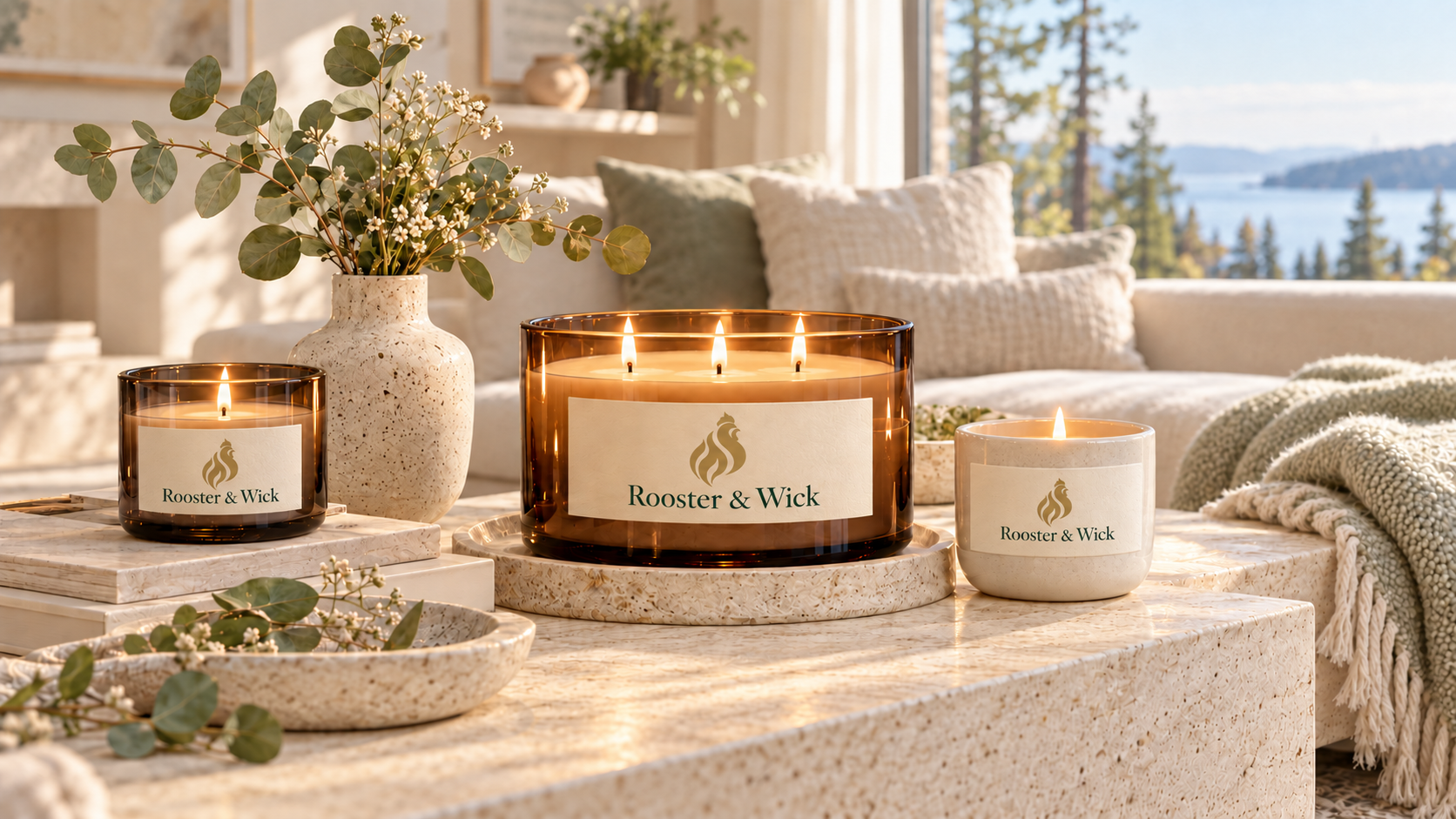 Rooster & Wick candle collection